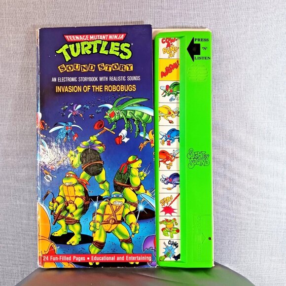 TMNT Teenage Mutant Ninja Turtles Sound Story Book NONWORKING VTG 90s Toy fandom - Picture 1 of 6